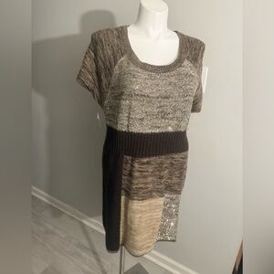 Style & Co. Sequin Knit Patchwork Sweater Dress Size 3X